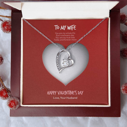 Valentine's Day Gift to Wife - Cut Out Heart - Forever Love Necklace