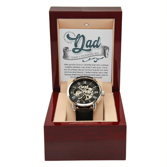 Gift For Dad - Vintage Best Dad - Men's Openwork Watch
