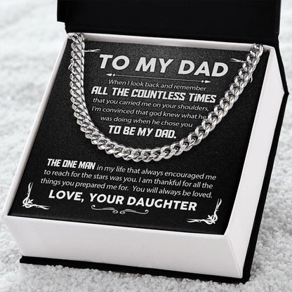 Gift For Dad - God Chose You - Cuban Link Chain