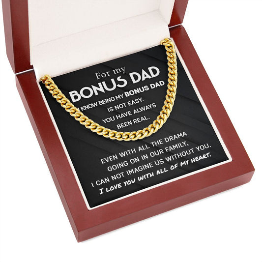 Gift For Dad - For My Bonus Dad - Cuban Link Chain