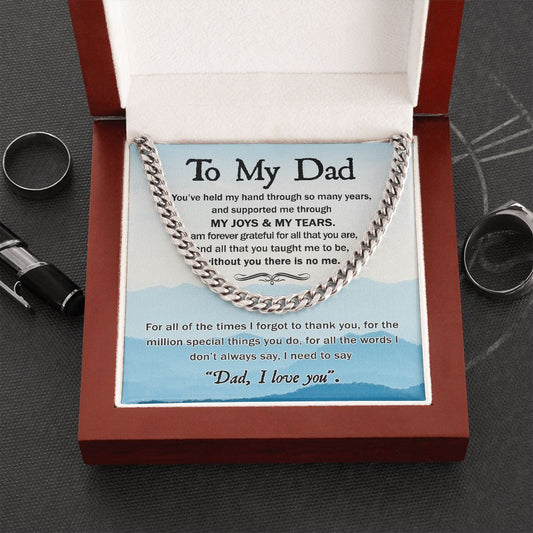Gift For Dad - You Held My Hand - Cuban Link Chain