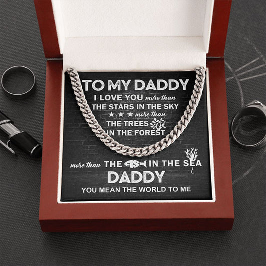 Gift to Father - Daddy I Love You - Cuban Link Chain