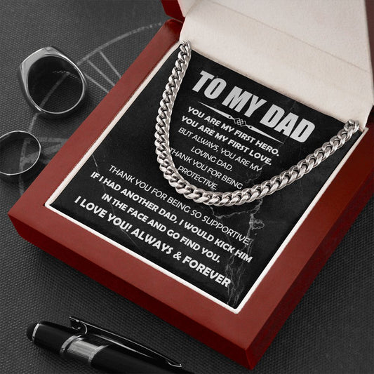Gift for Dad - First Hero First Love - Cuban Link Chain
