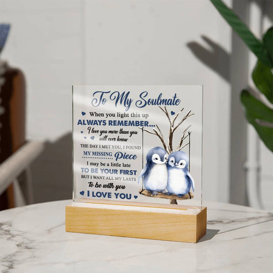 Gift to Soulmate - I Love You - Square Acrylic Plaque