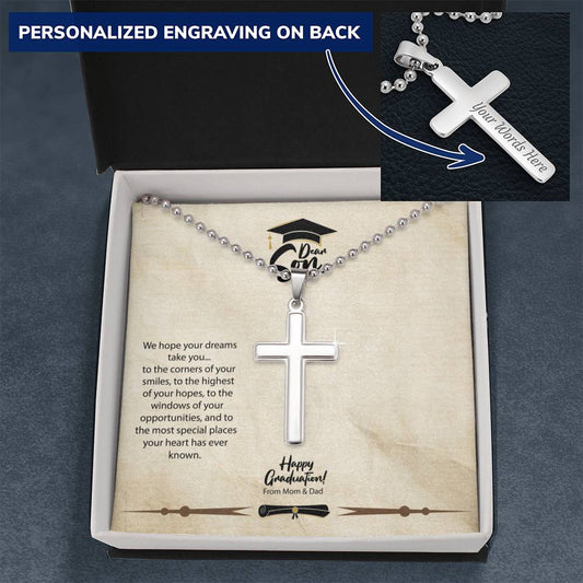 Graduation Gift to Son from Mom & Dad - Cross Pendant Necklace