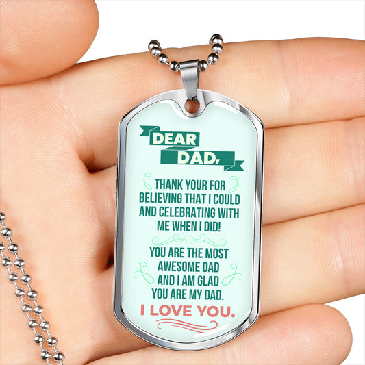 Father's Day Gift - Premium Military Chain Tag Necklace for an Awesome Dad