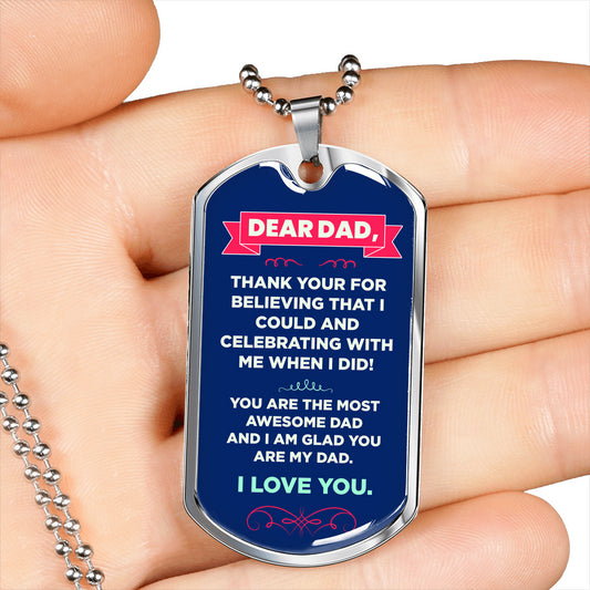 Father's Day Gift - Premium Military Chain Tag Necklace for Awesome Dads