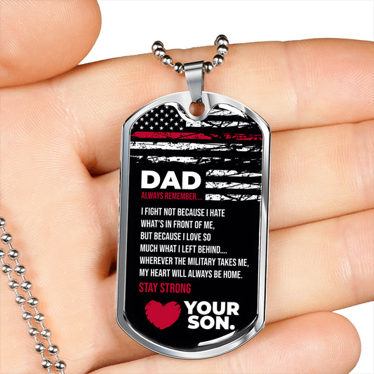 Father's Day Gift - Premium Military Chain Tag Necklace for Military Dad from Son