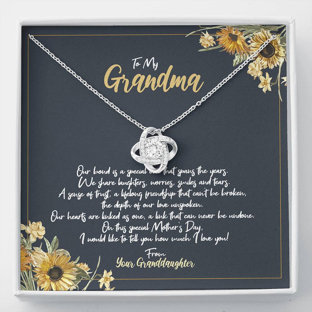 Sunflower Love Knot Necklace for Grandmother- Mother's Day Gift