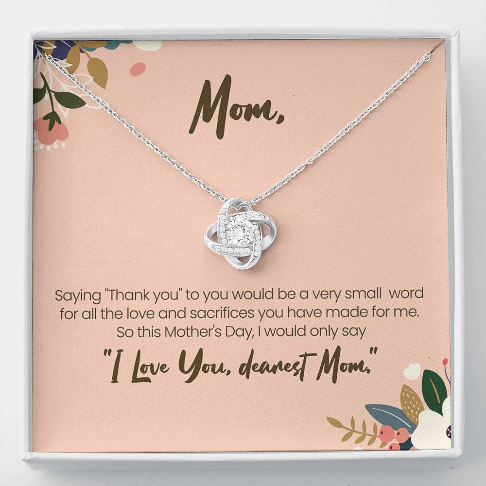 Mother's Day Gift I Love You Mom Necklace to Mother