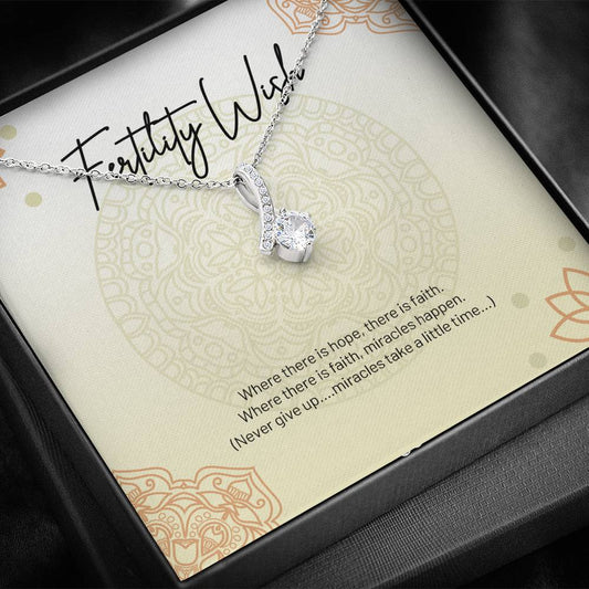 Encouragement Gift for Your Loved One - Fertility Wish Message Card with Alluring Beauty Necklace
