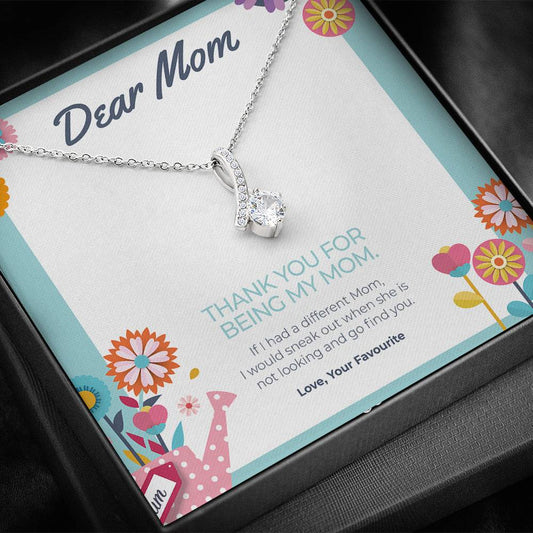 Funny Mother's Day Message Card with Alluring Beauty Necklace