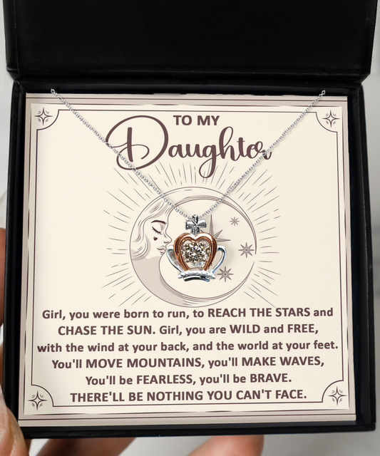 To My Daughter - Chase the Sun - Crown Pendant Necklace